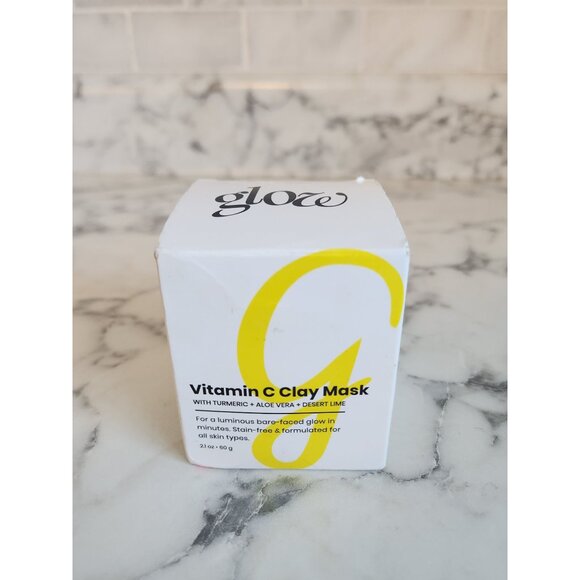 Glow Vitamin C Clay Mask With Turmeric Aloe & Desert Lime For Radiant Skin Vegan - Picture 1 of 6